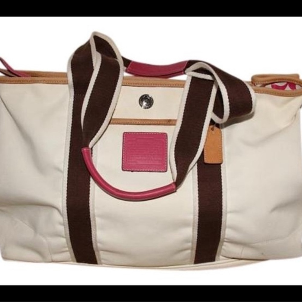 L3K_6262 Pink Brown White of White Tote